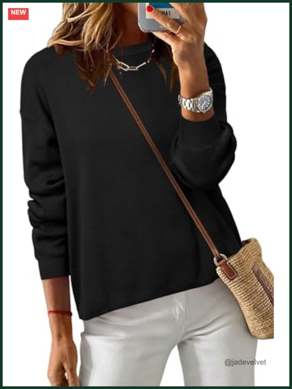 100% Cotton Relaxed Fit Pullover Sweater Crew Neck Long Sleeve Casual